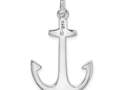 De-Ani Sterling Silver Rhodium-Plated Polished 3D Anchor Pendant
