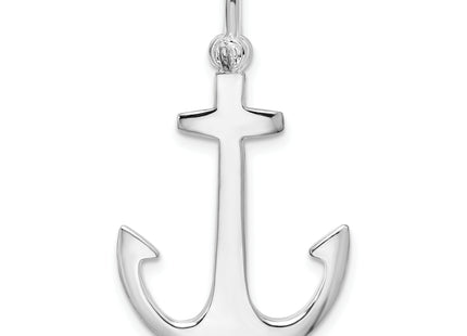 De-Ani Sterling Silver Rhodium-Plated Polished 3D Anchor Pendant