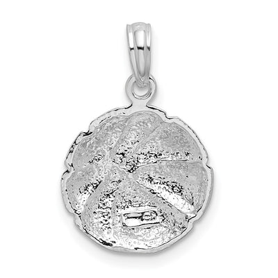 De-Ani Sterling Silver Rhodium-Plated Polished Basketball Pendant