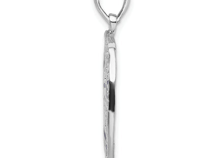 De-Ani Sterling Silver Rhodium-Plated Polished Enameled Sand Dollar Pendant