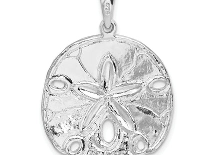 De-Ani Sterling Silver Rhodium-Plated Polished Enameled Sand Dollar Pendant