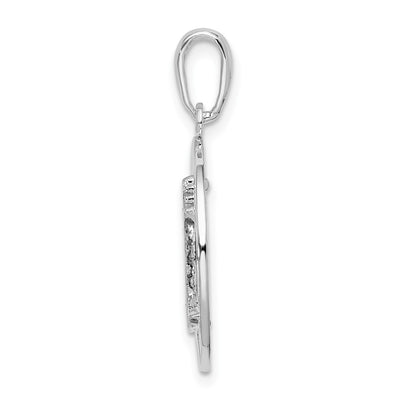 De-Ani Sterling Silver Polished Enameled Hilton Head with Lighthouse Pendant