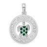 De-Ani Sterling Silver Rhodium-Plated Enameled Turks and Caicos with Turtle Pendant