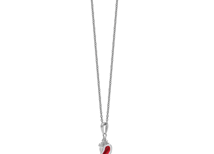 De-Ani Sterling Silver Rhodium-plated Polished Enameled Small Conch Shell Pendant