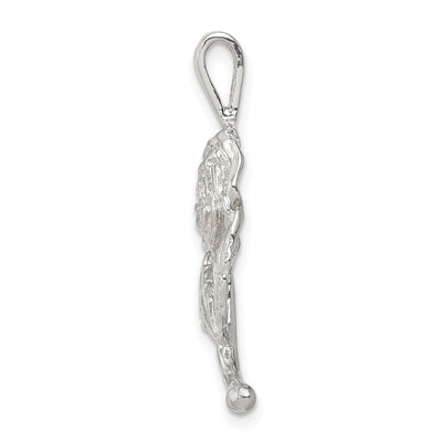Sterling Silver Rose Pendant, 29 x 14mm