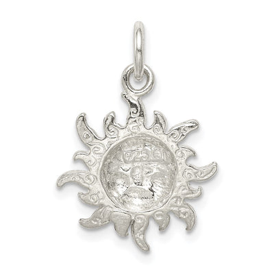 Sterling Silver Sun Charm, 24 x 17mm