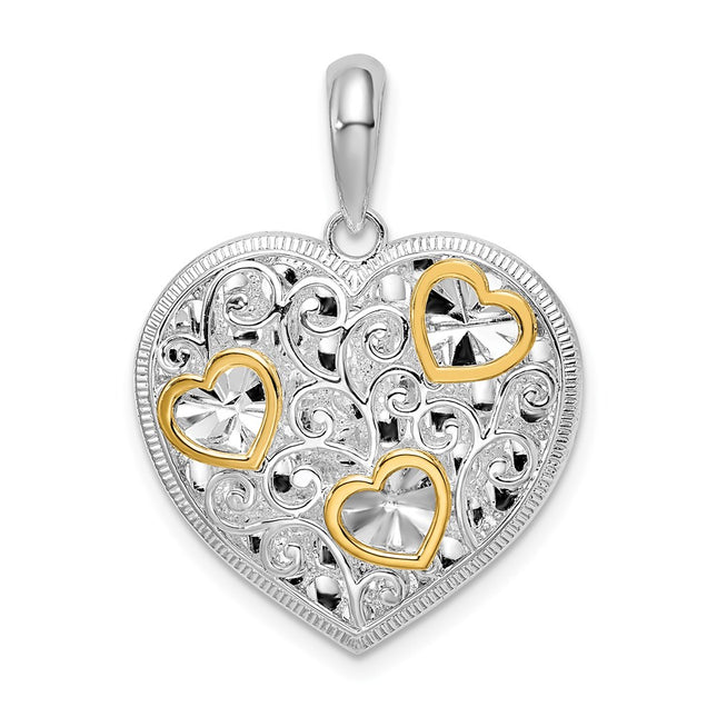 Silver/14k Two-Tone Pendants Style QC10891G - Classique Jewelry Inc.