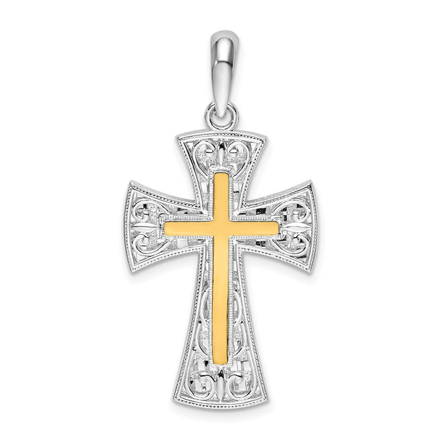 Silver/14k Two-Tone Pendants Style QC10892G - Classique Jewelry Inc.