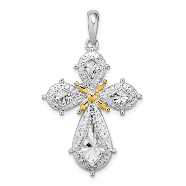 Silver/14k Two-Tone Pendants Style QC10893G - Classique Jewelry Inc.