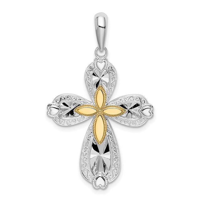 Silver/14k Two-Tone Pendants Style QC10919G - Classique Jewelry Inc.