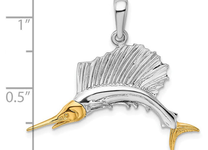 Silver/14k Two-Tone Pendants Style QC10932G - Classique Jewelry Inc.