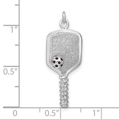 Sterling Silver Enamel Pickleball Charm