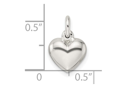 Sterling silver heart charm, another view