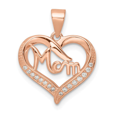 Sterling silver cubic zirconia heart pendant