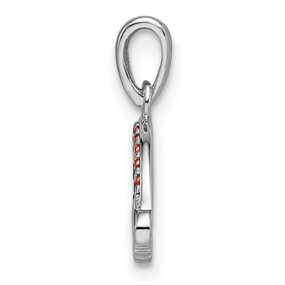 Sterling Silver Rh-plated Multi-color Nano Crystal Rainbow Pendant