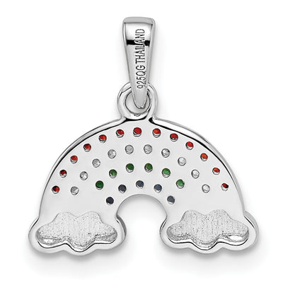 Sterling Silver Rh-plated Multi-color Nano Crystal Rainbow Pendant