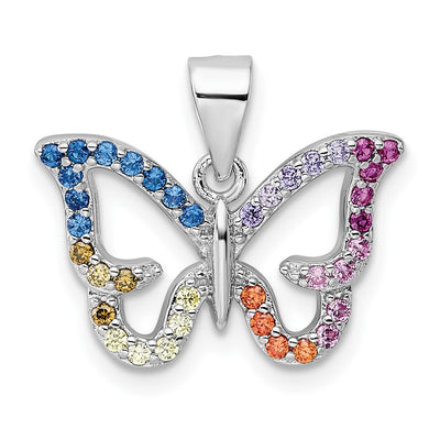 Sterling silver cubic zirconia butterfly pendant