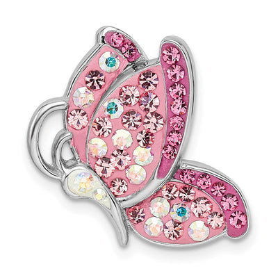 Sterling silver crystal butterfly chain