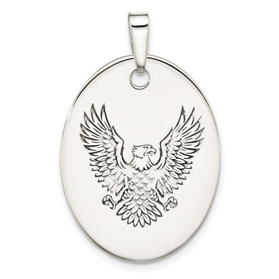 Sterling silver oval pendant
