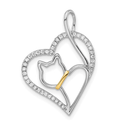 Sterling silver cubic zirconia heart pendant