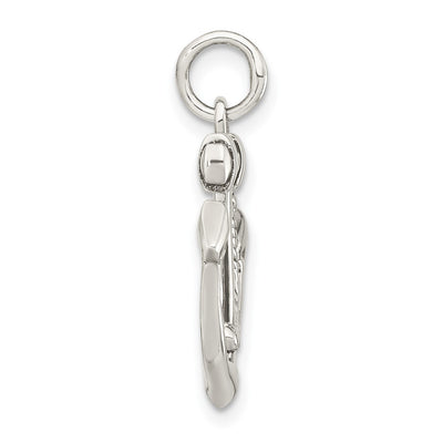 Sterling Silver Polished Anchor Pendant, 25.71 x 21.63mm