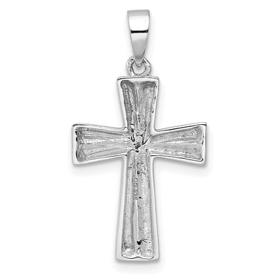 Sterling Silver RH Polished Cross Pendant, 28.15 x 15.18mm