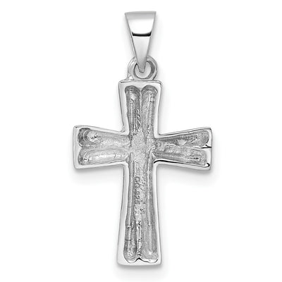 Sterling Silver RH Polished Cross Pendant, 23 x 12.6mm