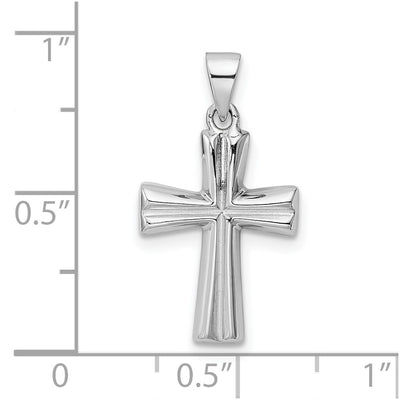 Sterling Silver RH Polished Cross Pendant, 23 x 12.6mm