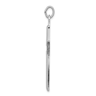 Sterling Silver Gold-plated Polished and Satin Cross Pendant, 40 x 22mm