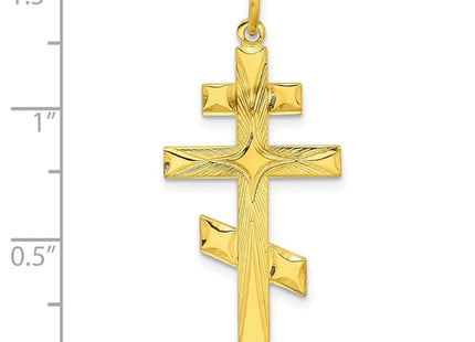 Sterling Silver Gold-tone Polished Solid Cross Pendant (Style QC11131)