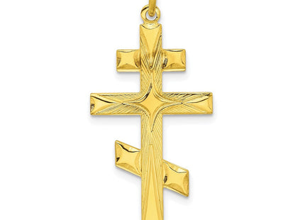 Sterling Silver Gold-tone Polished Solid Cross Pendant (Style QC11131)