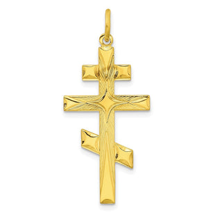 Sterling Silver Gold-tone Polished Solid Cross Pendant (Style QC11131)
