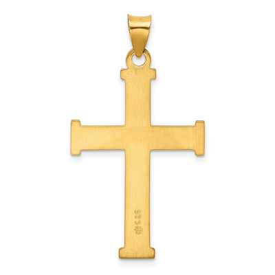 Sterling Silver Gold-tone Polished Solid Cross Pendant, 42.18 x 22.77mm
