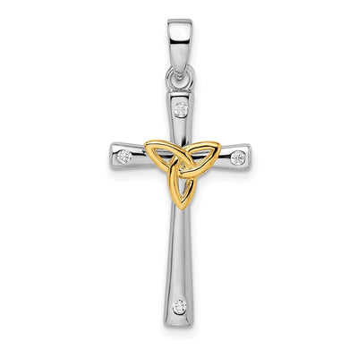 Sterling silver cubic zirconia cross pendant