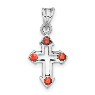 Sterling silver crystal cross pendant