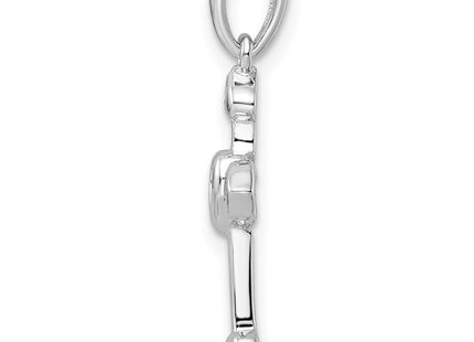 Sterling silver cubic zirconia cross pendant, alternate view
