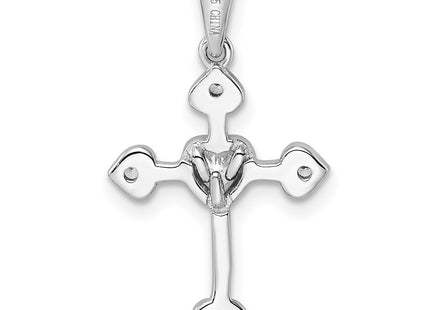 Sterling silver cubic zirconia cross pendant, further view