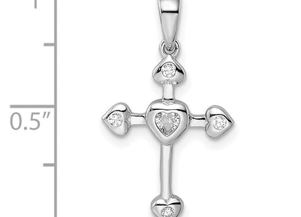 Sterling silver cubic zirconia cross pendant, another view