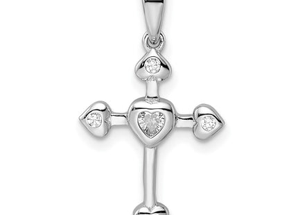 Sterling silver cubic zirconia cross pendant
