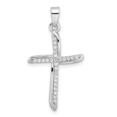 Sterling silver cubic zirconia cross pendant