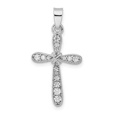 Sterling silver cubic zirconia cross pendant