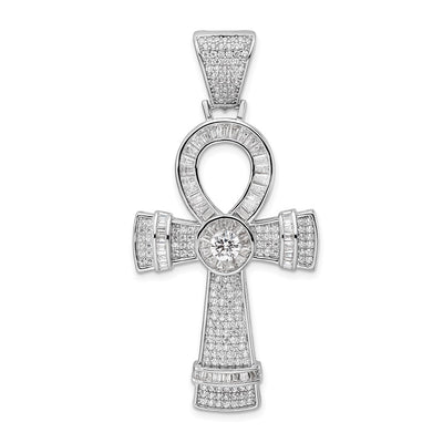 Sterling silver cubic zirconia cross pendant
