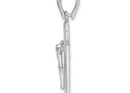 Sterling silver crucifix pendant, alternate view