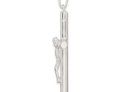 Sterling Silver Polished Large Hollow Crucifix Pendant