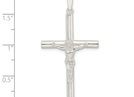 Sterling Silver Polished Large Hollow Crucifix Pendant