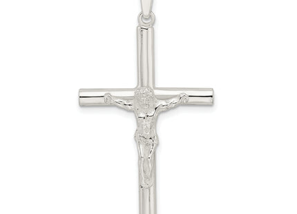 Sterling Silver Polished Large Hollow Crucifix Pendant