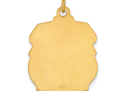 Sterling Silver Gold-tone Polished Solid Saint Michael Medal Pendant (Style QC11196)