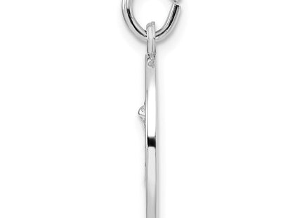 Sterling Silver Rhodium-plated Polished Solid Saint Michael Pendant (Style QC11202)