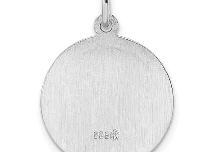Sterling Silver Rhodium-plated Polished Solid Saint Michael Pendant (Style QC11202)