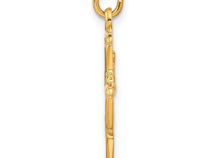 Sterling Silver Gold-tone Polished Solid Miraculous Medal Pendant (Style QC11208)